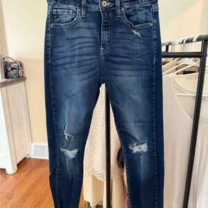 KanCan Dark Blue Distressed Skinny Jeans